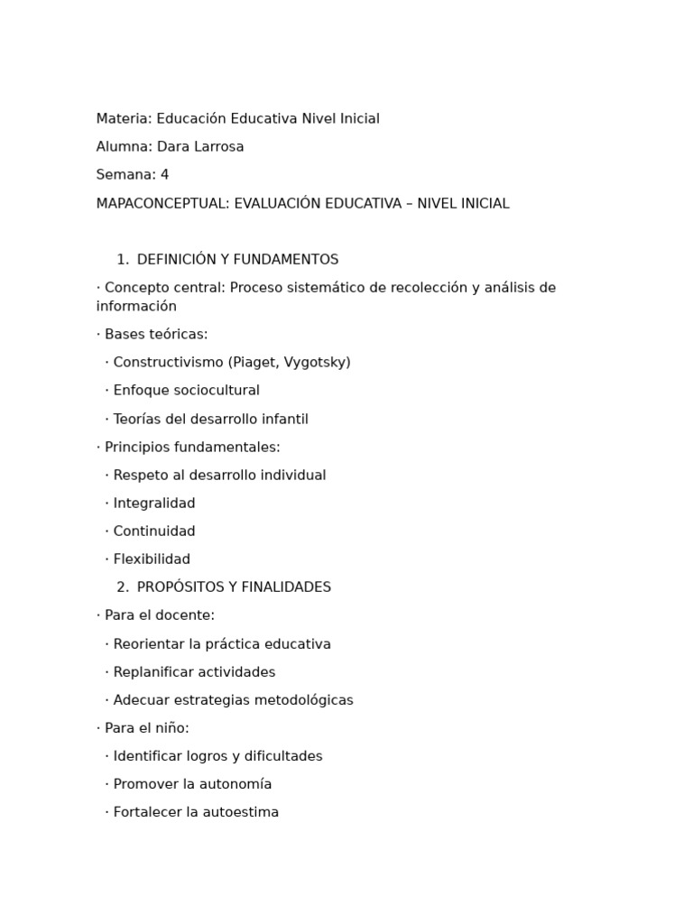 Evaluación Educativa en Nivel Inicial | PDF | Evaluación | Maestros