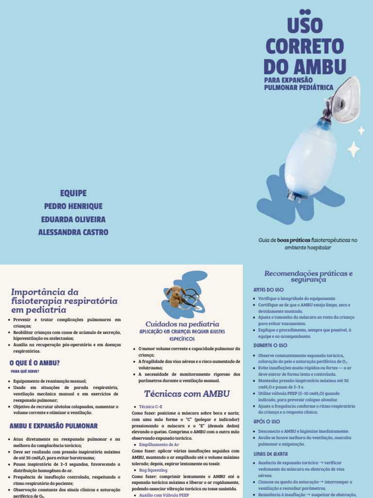 Guia de Uso do Ambu em Pediatria | PDF | Respiração | Medicina Clínica