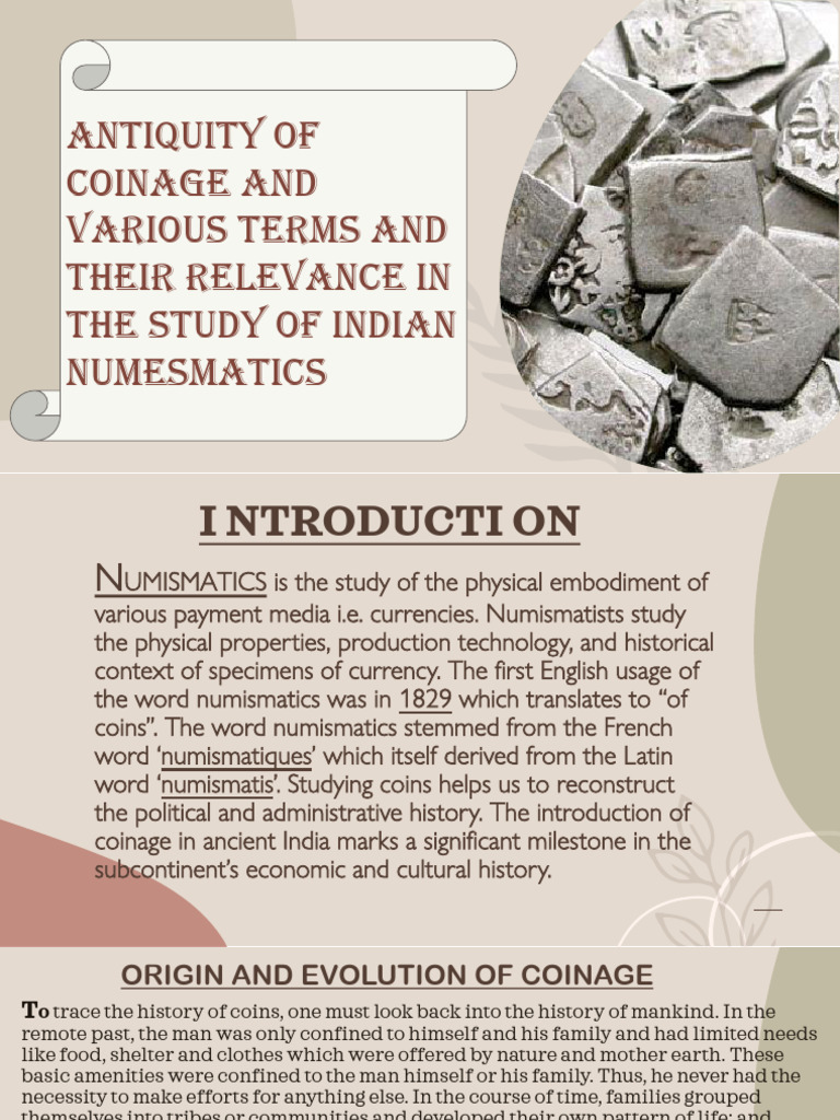 History of Coinage in Indian Numismatics | PDF