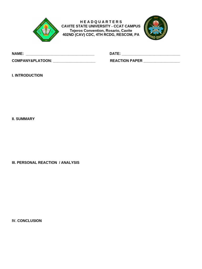 Reaction Paper Rotc NSTP | PDF