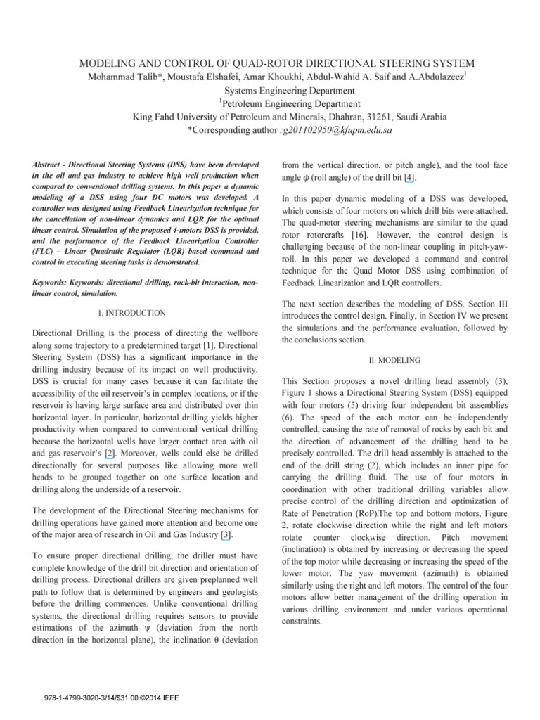Modeling and Control of Quad Rotor Direc | PDF | Rotation | Mechanics