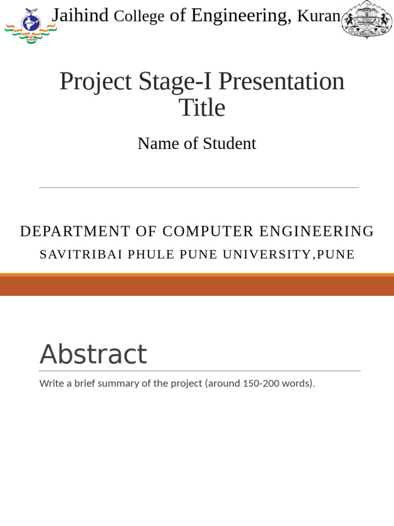Computer Engineering Project Stage-I Overview | PDF