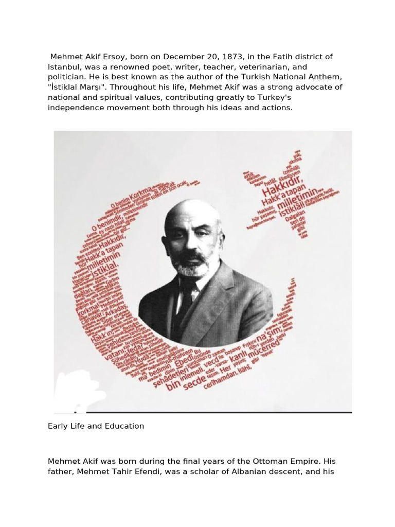 Mehmet Akif Ersoy: Poet and Patriot | PDF