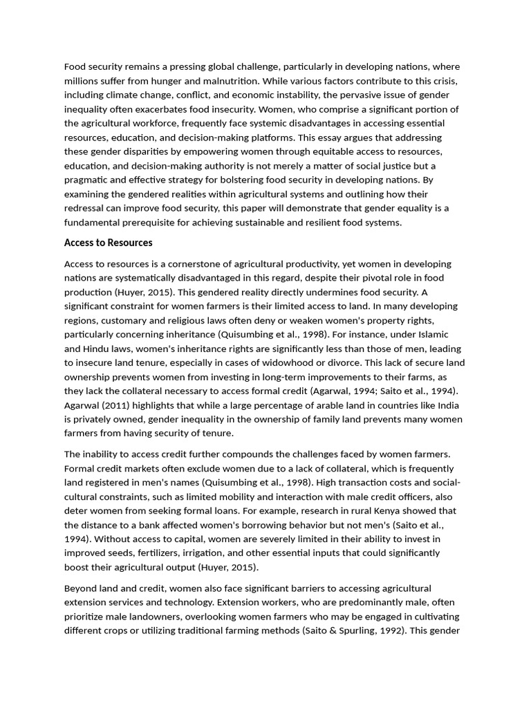 Empowering Women for Food Security | PDF | Food Security | Agriculture