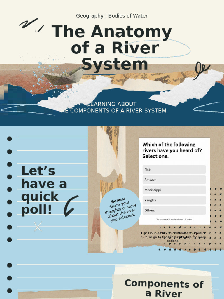 Anatomy of A River System Education Presentation in Beige Green Brown ...