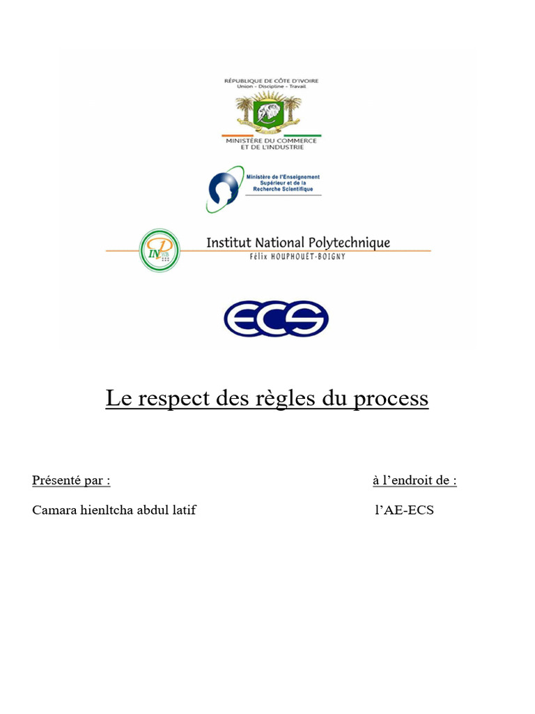 Règles de Process à ECS : Discipline et Image | PDF | Crédibilité