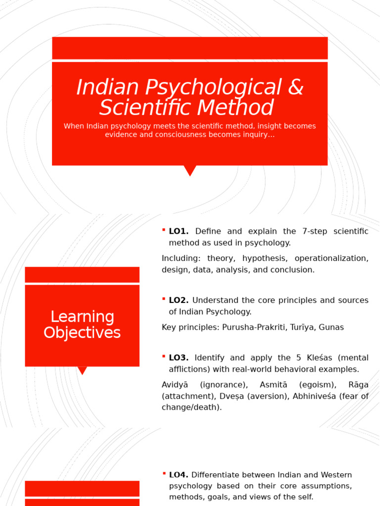 Indian Psychology Meets Scientific Method | PDF | Psychology ...