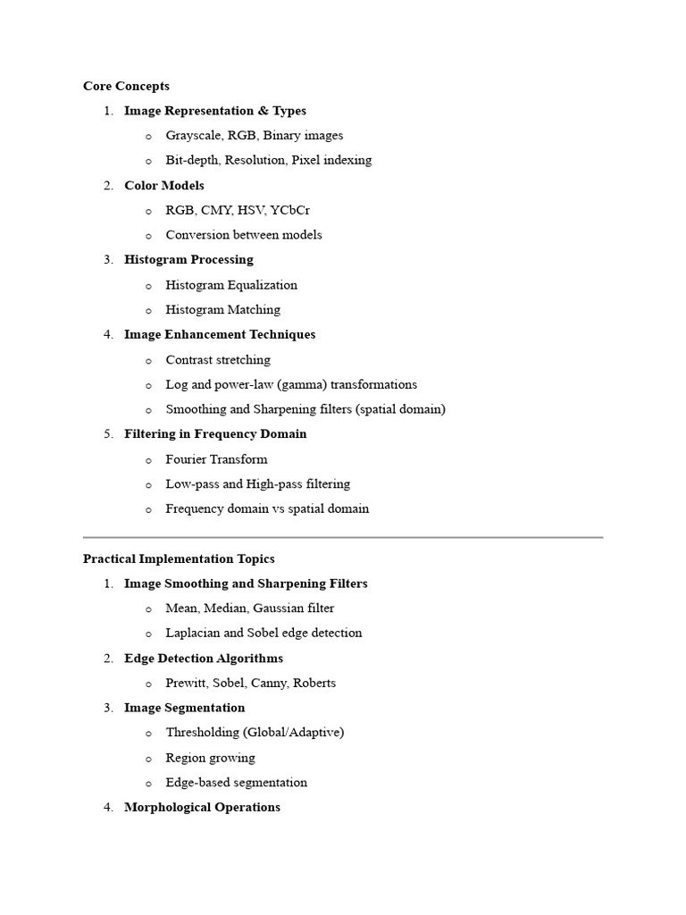 Image Processing Techniques Overview | PDF