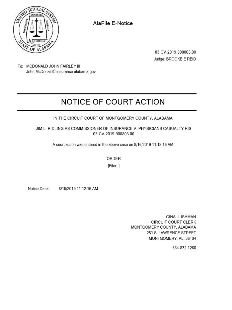 Physicians Casualty Court Order Pre Injunction | PDF | Insurance ...