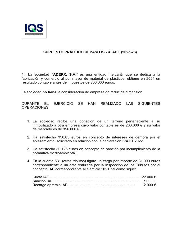 Cálculo y Contabilidad del Impuesto IS 2024 | PDF | Dividendo | Economias