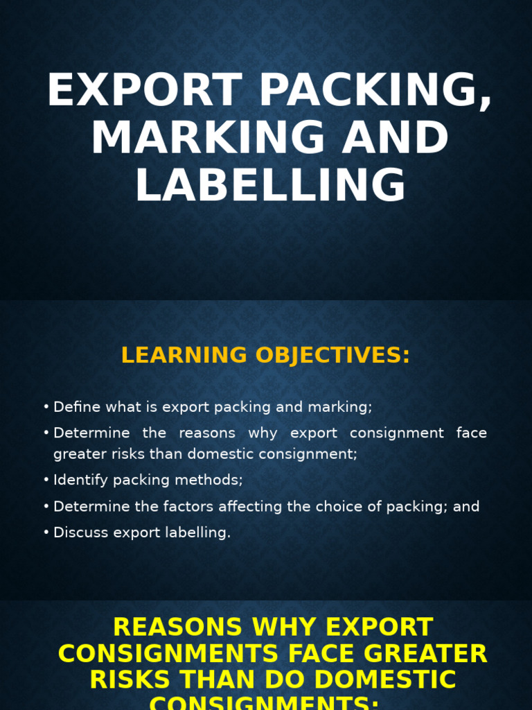 Export Packing Marking and Labelling | PDF