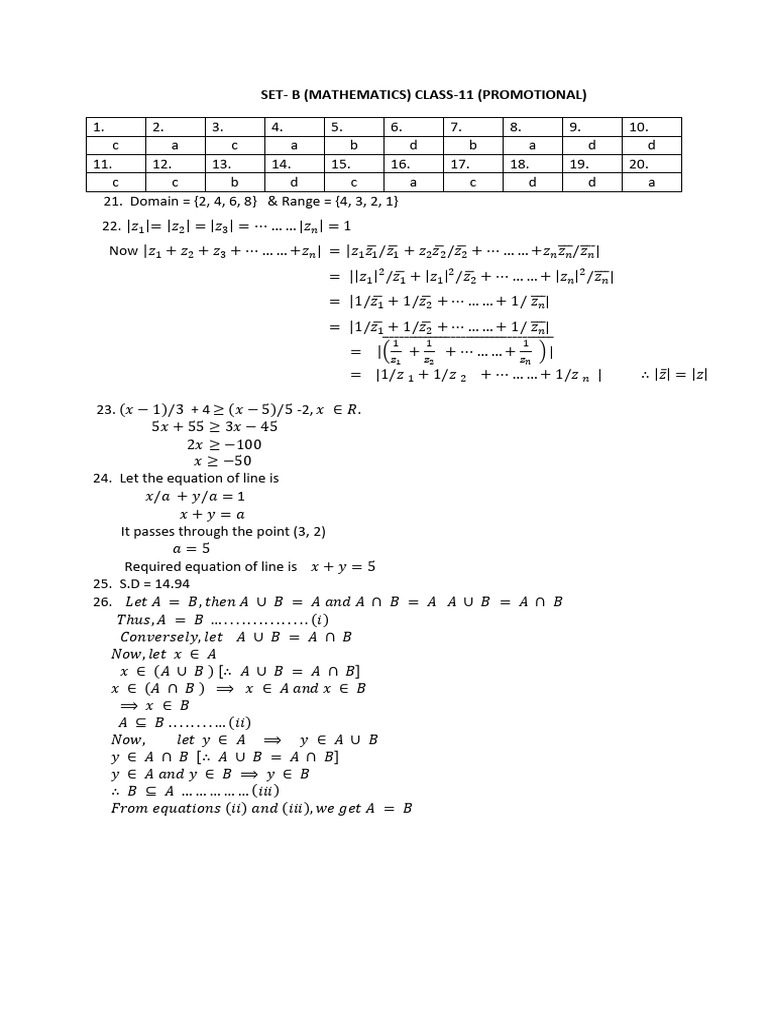 Key of Maths 11, 25 Set B | PDF | Elementary Geometry | Analytic Geometry