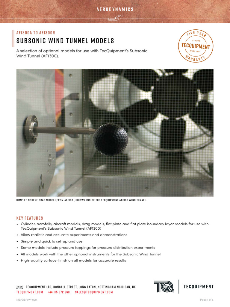 Subsonic Wind Tunnel Models Overview | PDF | Airfoil | Wind Tunnel
