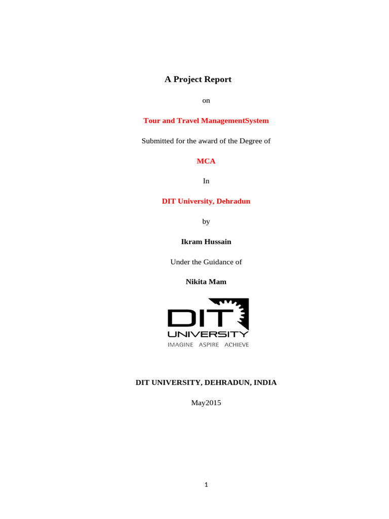 Tour and Travel Final Project Report | PDF | Java (Programming Language ...