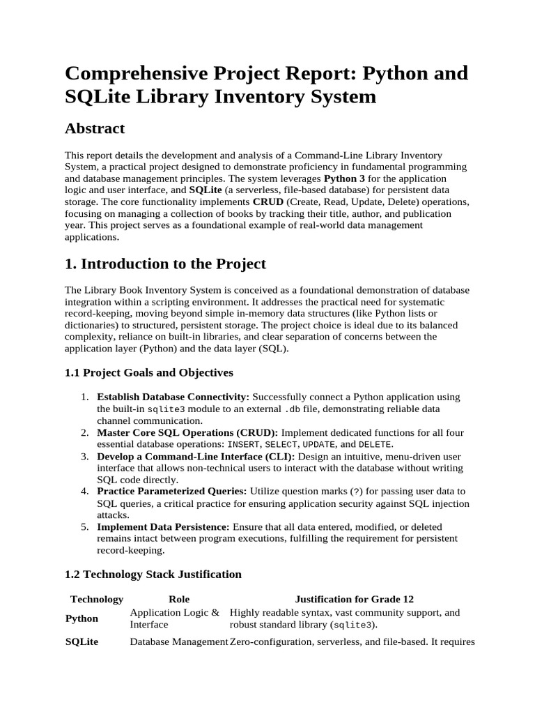 Python SQLite Library Inventory System | PDF | Databases | Python ...
