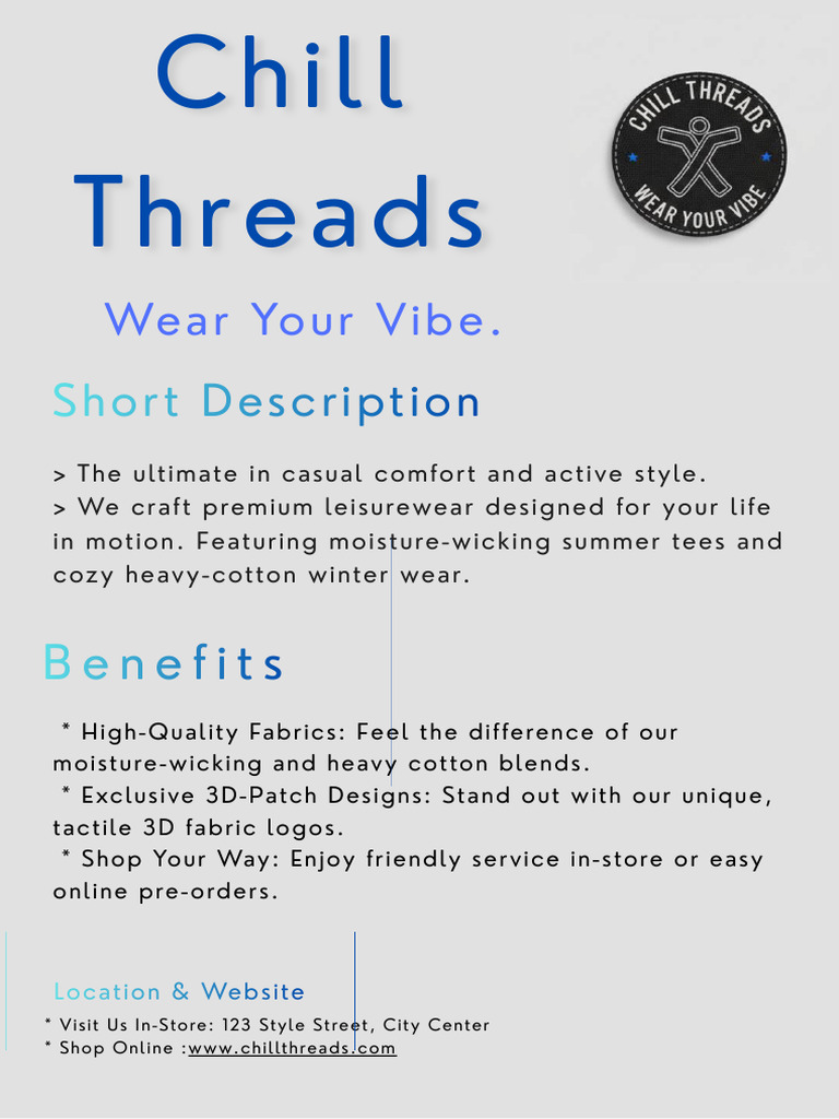 Wear Your Vibe.: Chill Threads | PDF