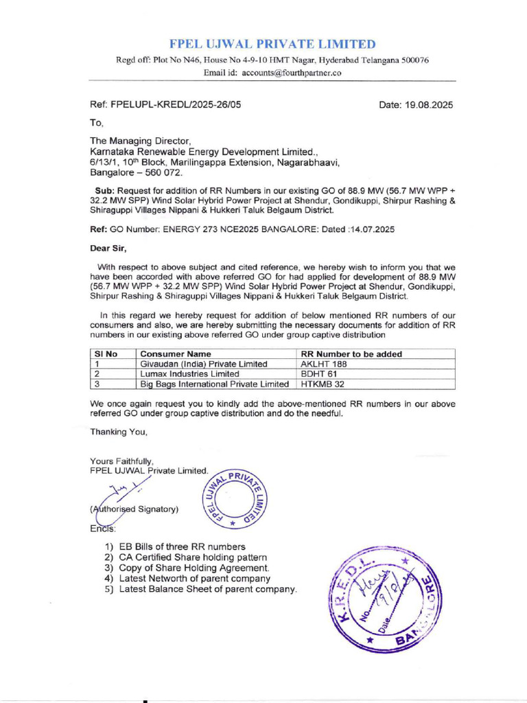 FPEL Ujwal RR No Adition Documents 19082025 | PDF | Liquidation ...