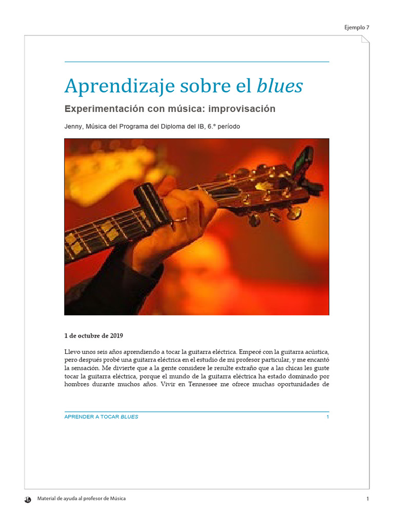 DP Music TSM Example 7 Journal Extract S | PDF | Blues | Acorde (Música)