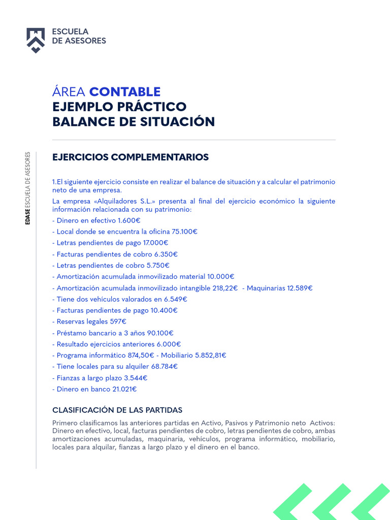 Balance de Situación para Empresas | PDF | Hoja de balance | Bancos