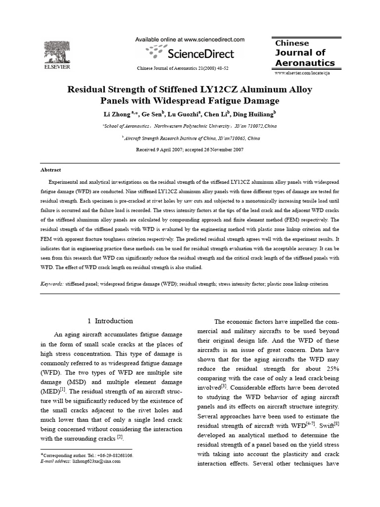 +residual Strength of Stiffened LY12CZ Aluminum Alloy Panels - Li Zhong ...