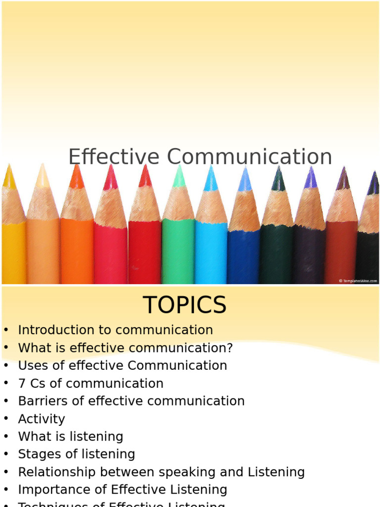Mastering Effective Communication Skills | PDF | Communication ...