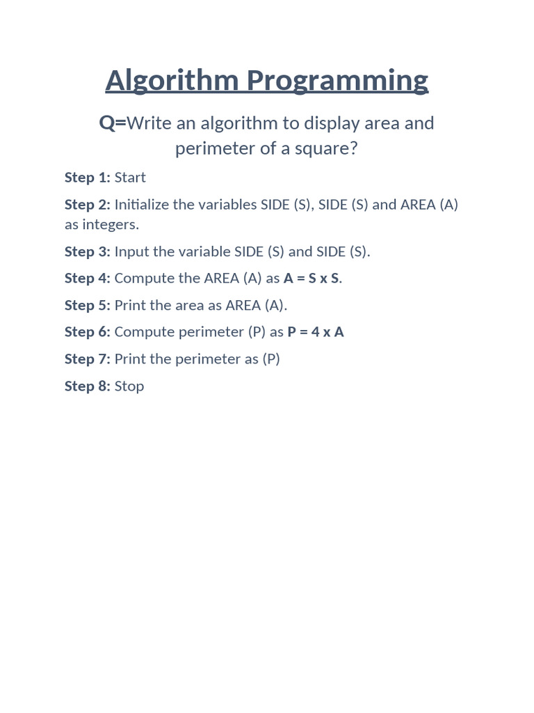 Algorithm Programming With Flowchart | PDF