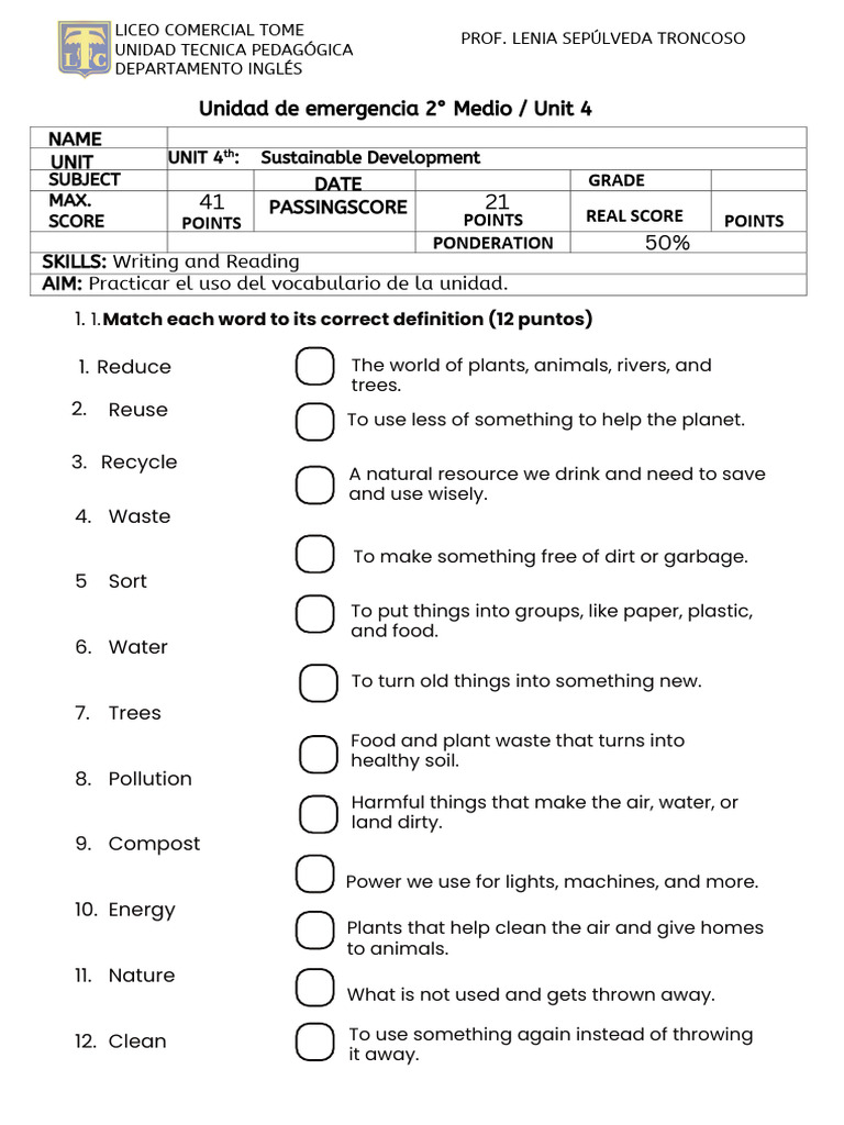 Sustainable Development Unit 4 Guide | PDF | Waste | Recycling
