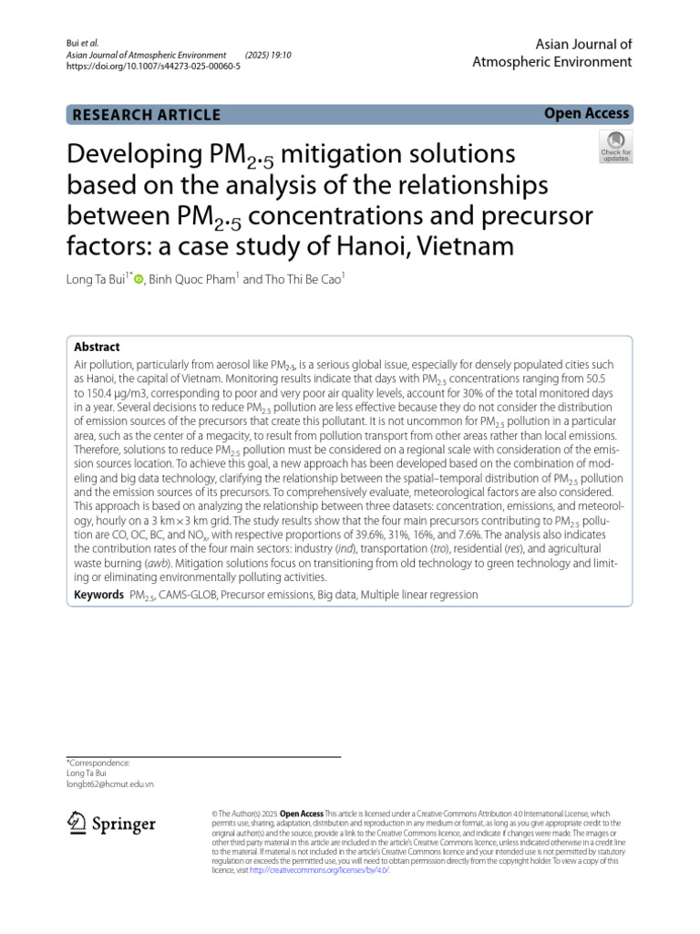 PM2.5 Mitigation Strategies in Hanoi | PDF | Exhaust Gas | Air Pollution