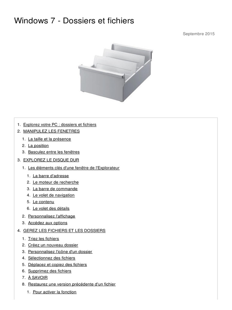 Guide de gestion des fichiers sur Windows 7 | PDF | Fichier ...