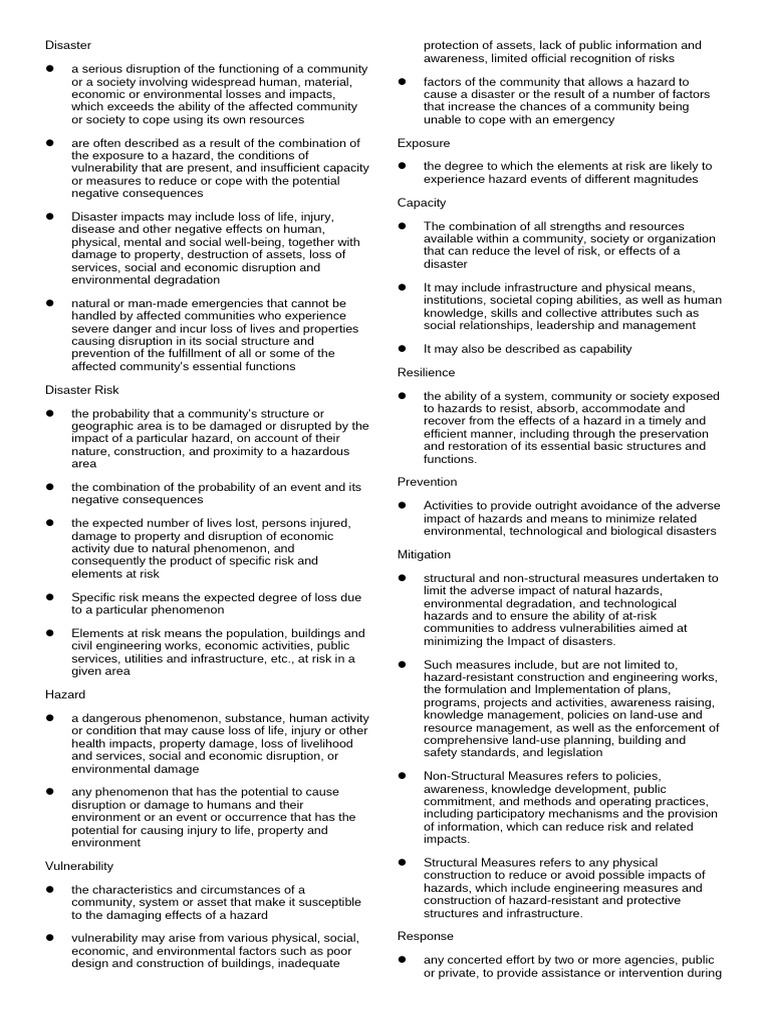 DRRR Notes | PDF | Hazards | Risk