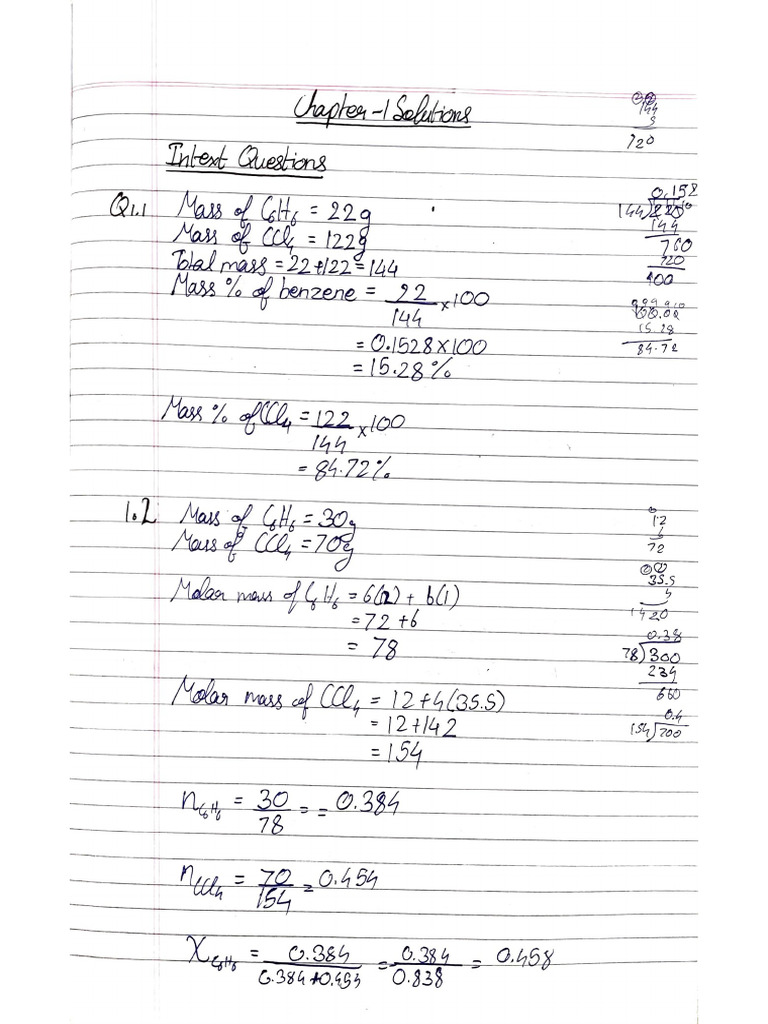Intext Questions of Solutions Lesson | PDF