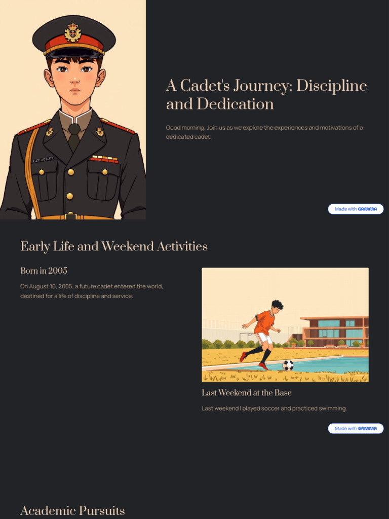 A Cadets Journey Discipline and Dedication | PDF