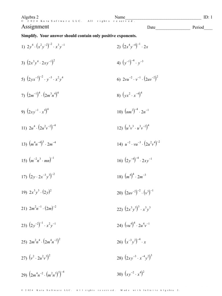 Exponents With Answers | PDF