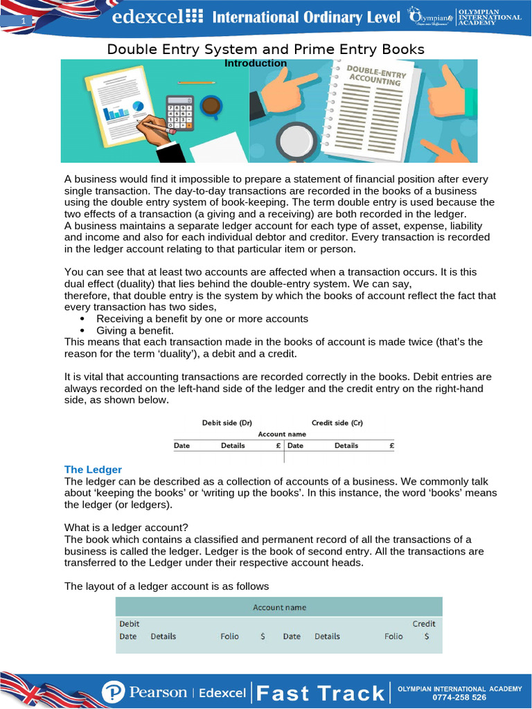 Double Entry System Explained | PDF | Debits And Credits | Bookkeeping