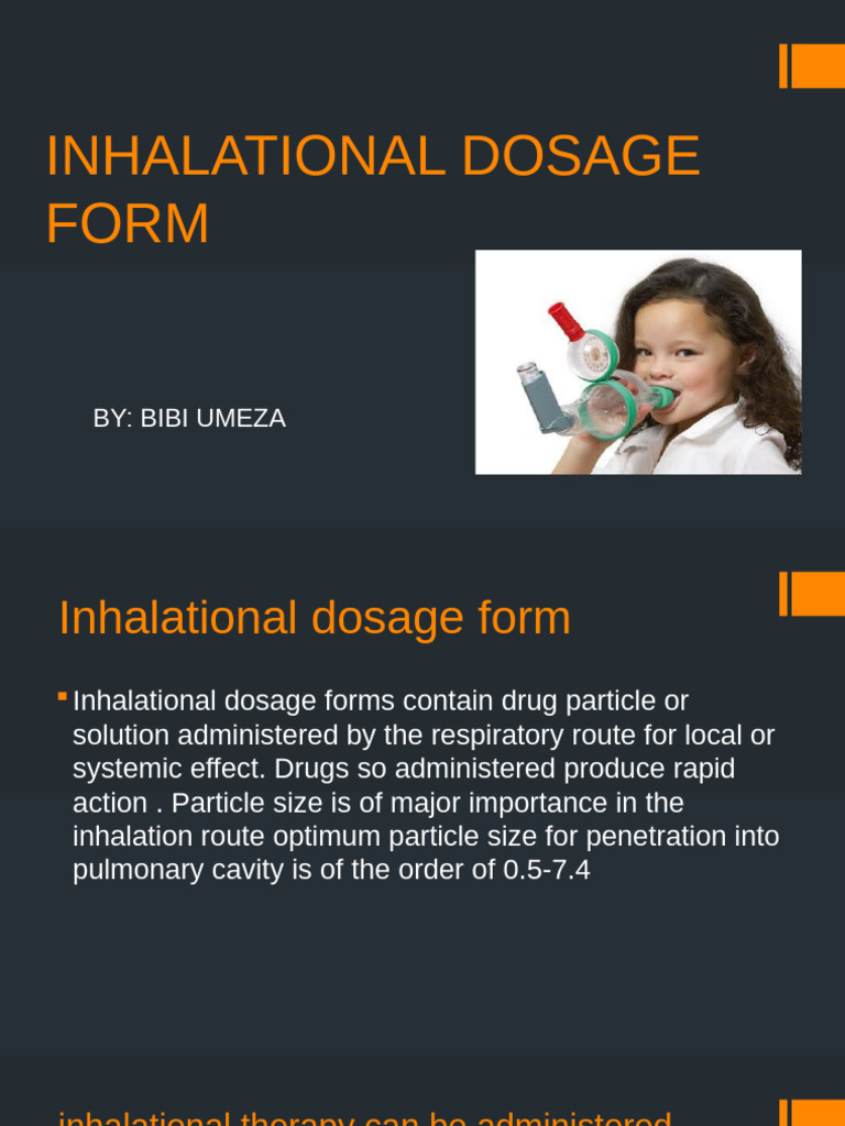 Inhalational Dosage Forms | PDF | Pharmacy | Pharmacology