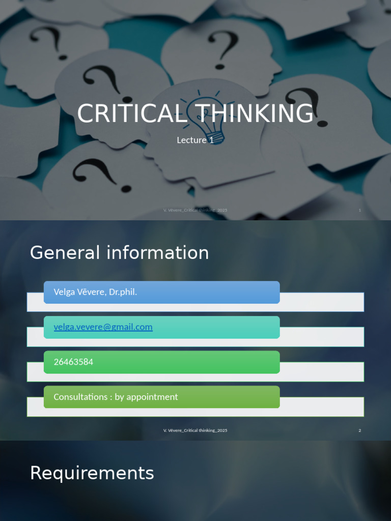 Critical Thinking Course Overview 2025 | PDF | Fallacy | Argument