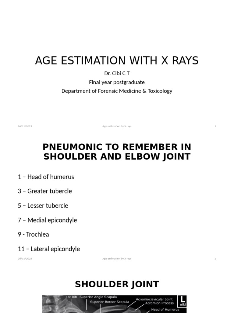 Age Estimation Using X-Rays Guide | PDF | Pelvis | Skeletal System