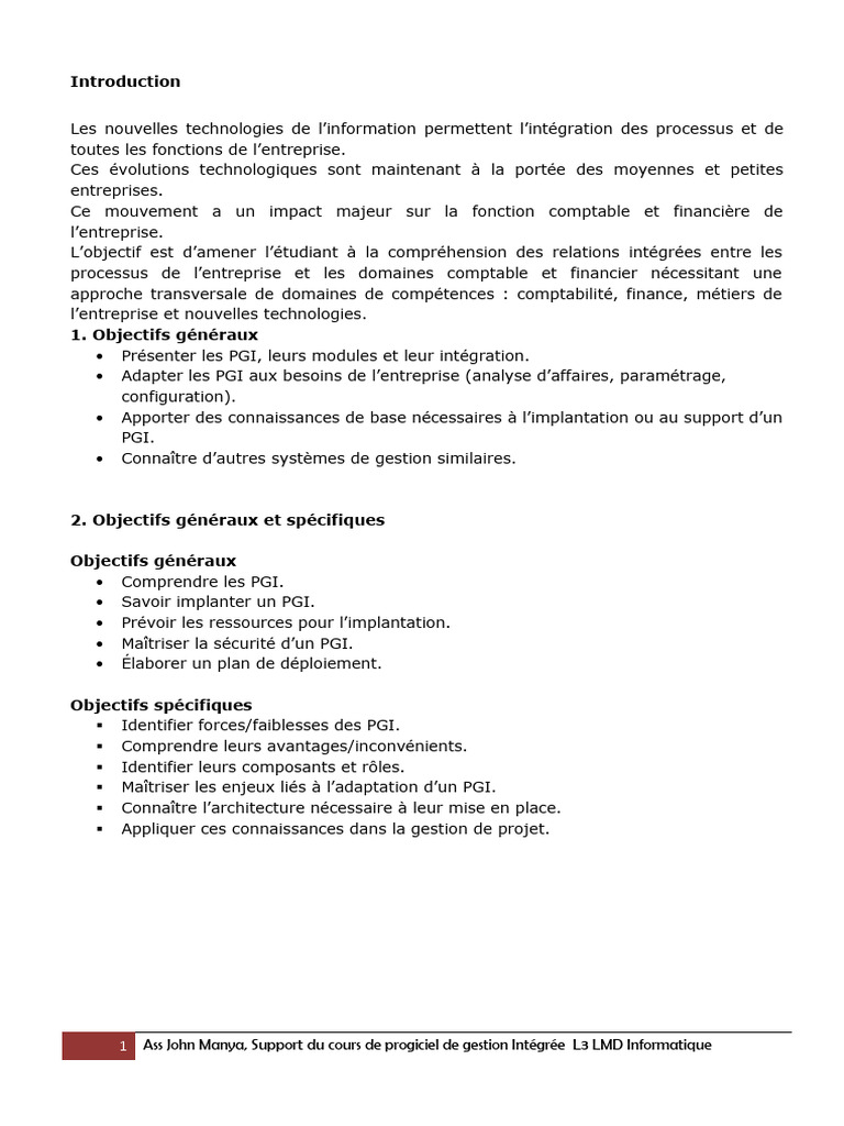 Comprendre les PGI et leur intégration | PDF | Progiciel de gestion ...