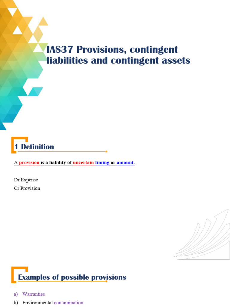 IAS37 Provisions, Contingent Liabilities and Contingent Assets | PDF ...