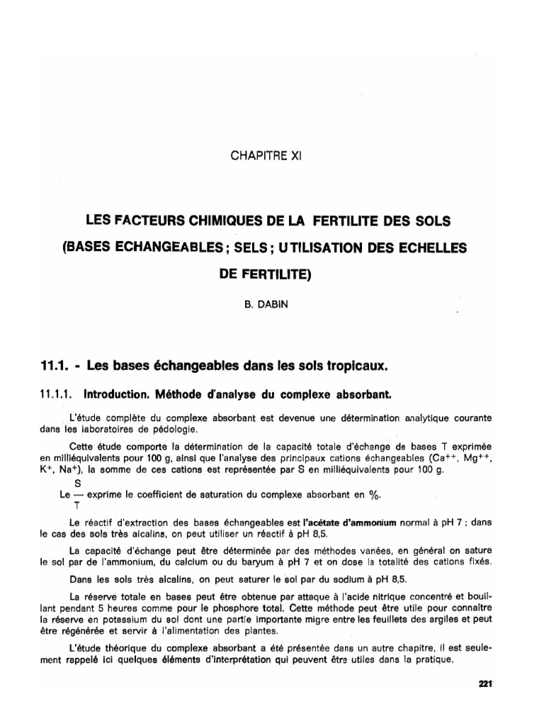 Facteurs chimiques de fertilité des sols | PDF | Ph | Fer