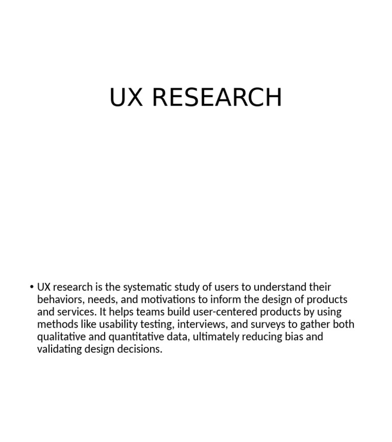 Understanding UX Research Methods | PDF