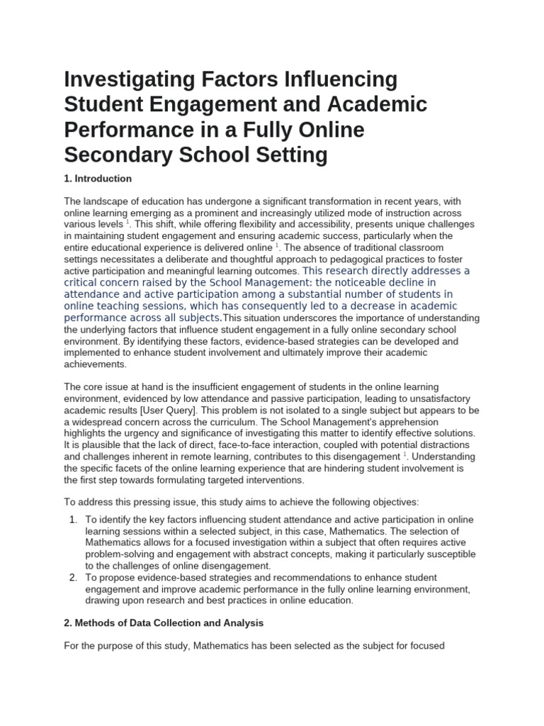 Factors Affecting Online Student Engagement | PDF | Educational ...