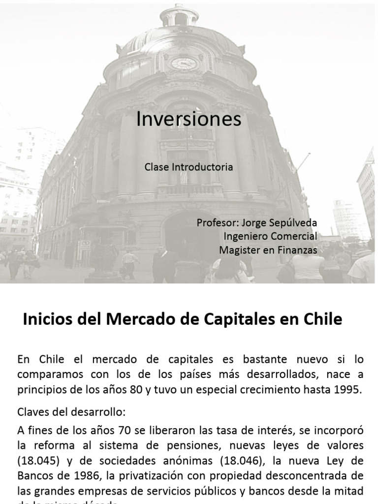 Clase 1 - IntroducciÃ³n a los Mercados de Capitales (1) | PDF | Bolsa ...