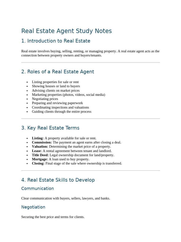 Document On Real Estate Agent | PDF | Real Property | Real Estate Appraisal