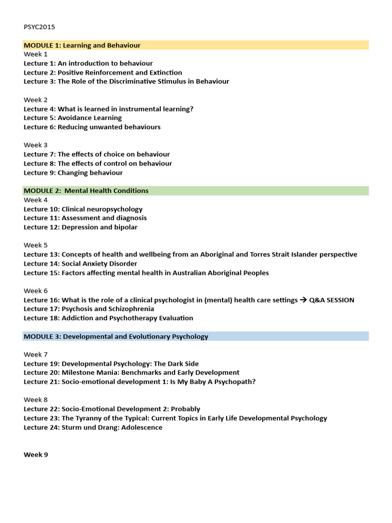PSYC2015 Notes | PDF | Reinforcement | Learning