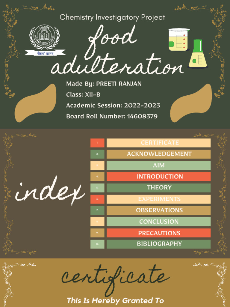Food Adulteration Investigatory Project | PDF | Milk | Chili Pepper
