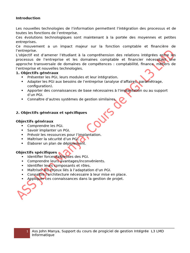 Comprendre et Implanter un ERP | PDF | Progiciel de gestion intégré ...