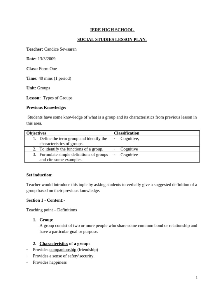 Lesson Plan Holy Iere | PDF | Knowledge | Lesson Plan