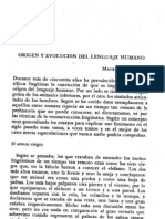 Origen y Evolución Del Lenguaje Humano Anales de Antropología PDF