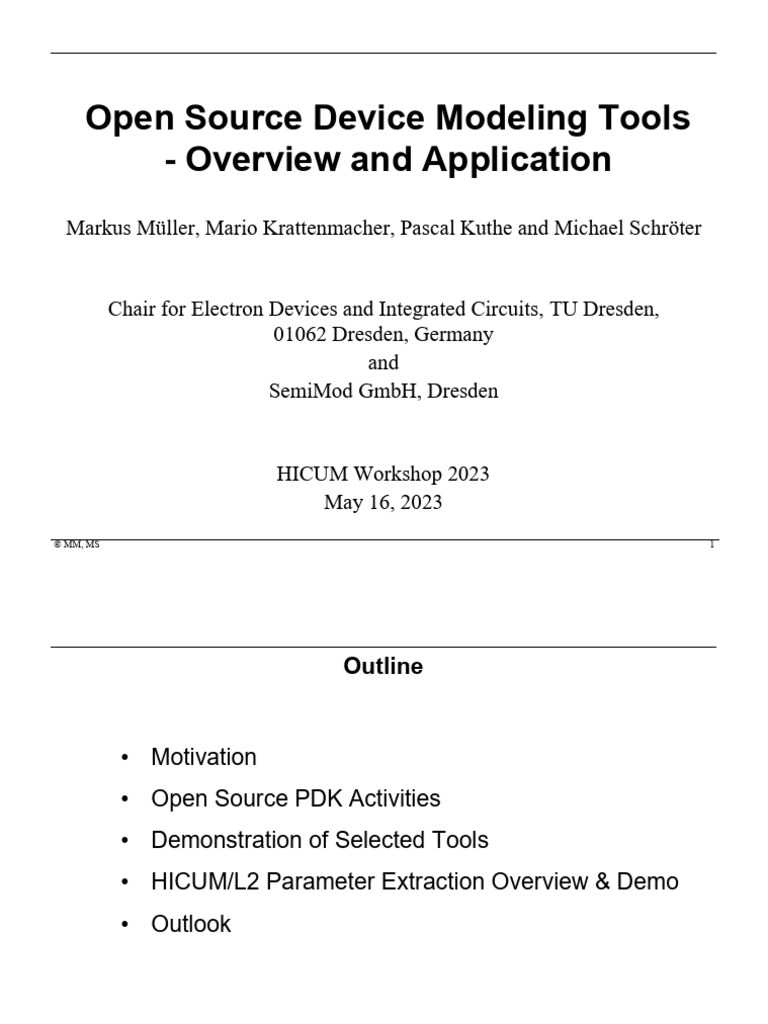 Open Source Device Modeling Tools Guide | PDF | Bipolar Junction ...